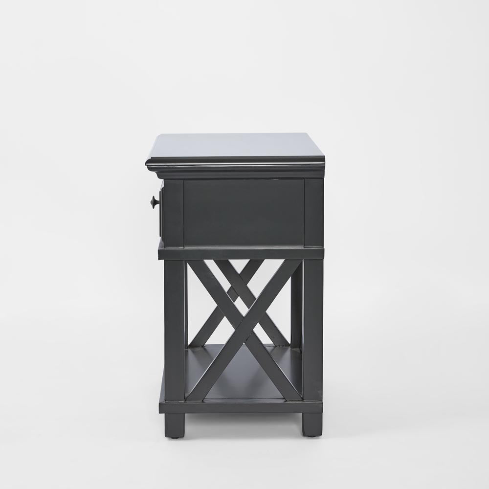 Sorrento Bedside Table W/Drawer Black