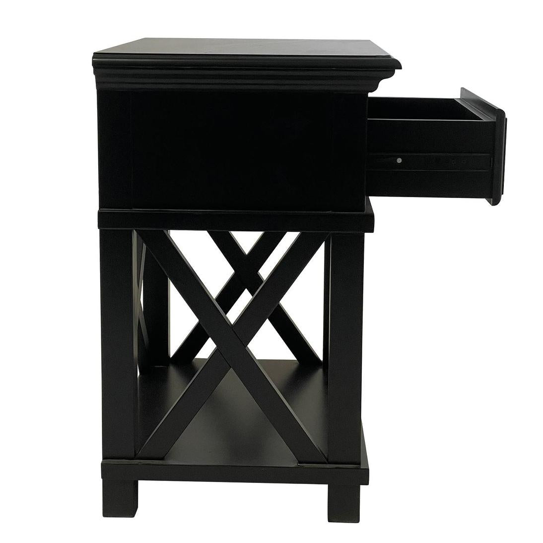 Sorrento Bedside Table W/Drawer Black