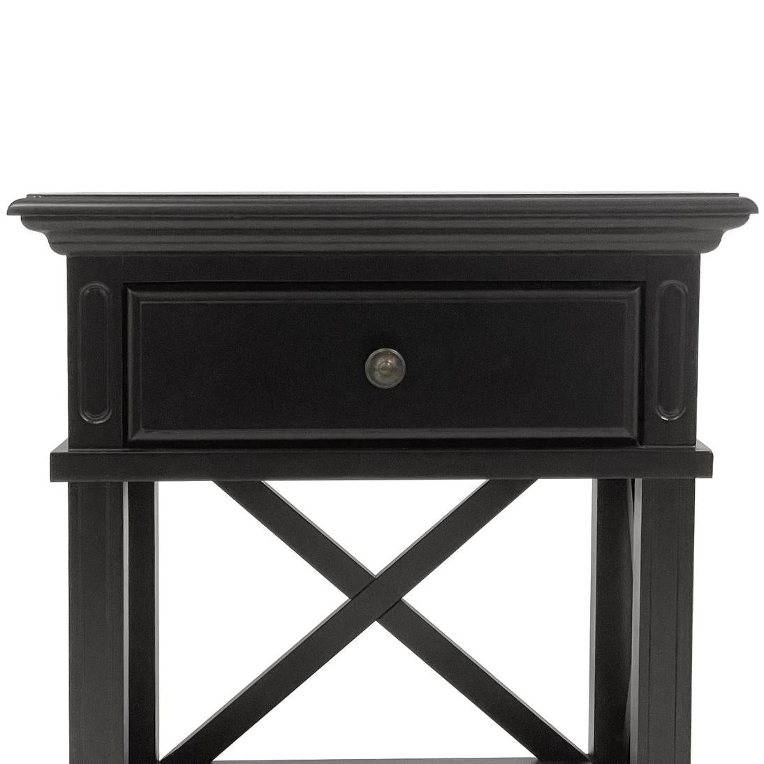 Sorrento Bedside Table W/Drawer Black