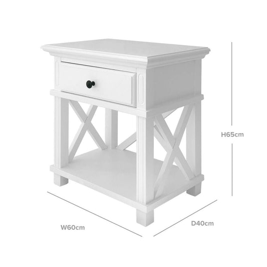 Sorrento Bedside Table W/Drawer White