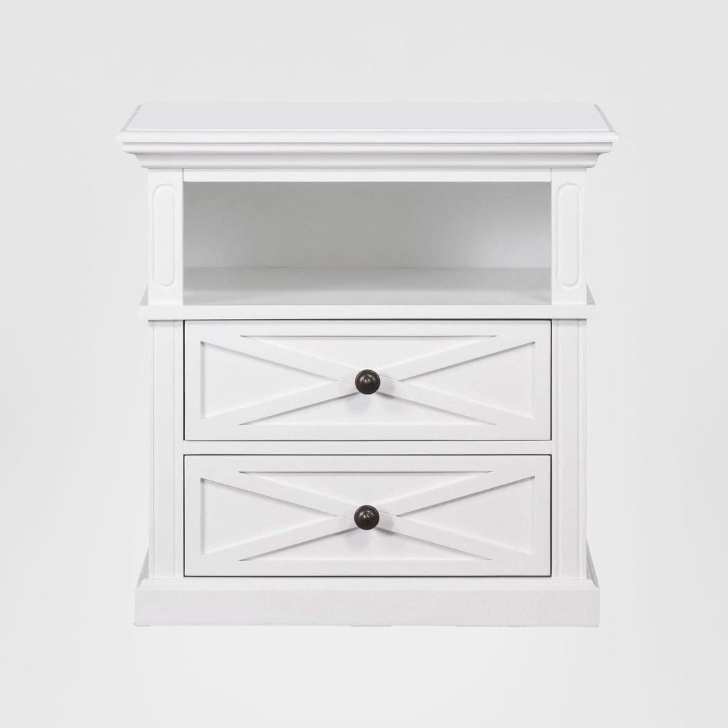Sorrento Medium 2 Drawer Bedside Table White