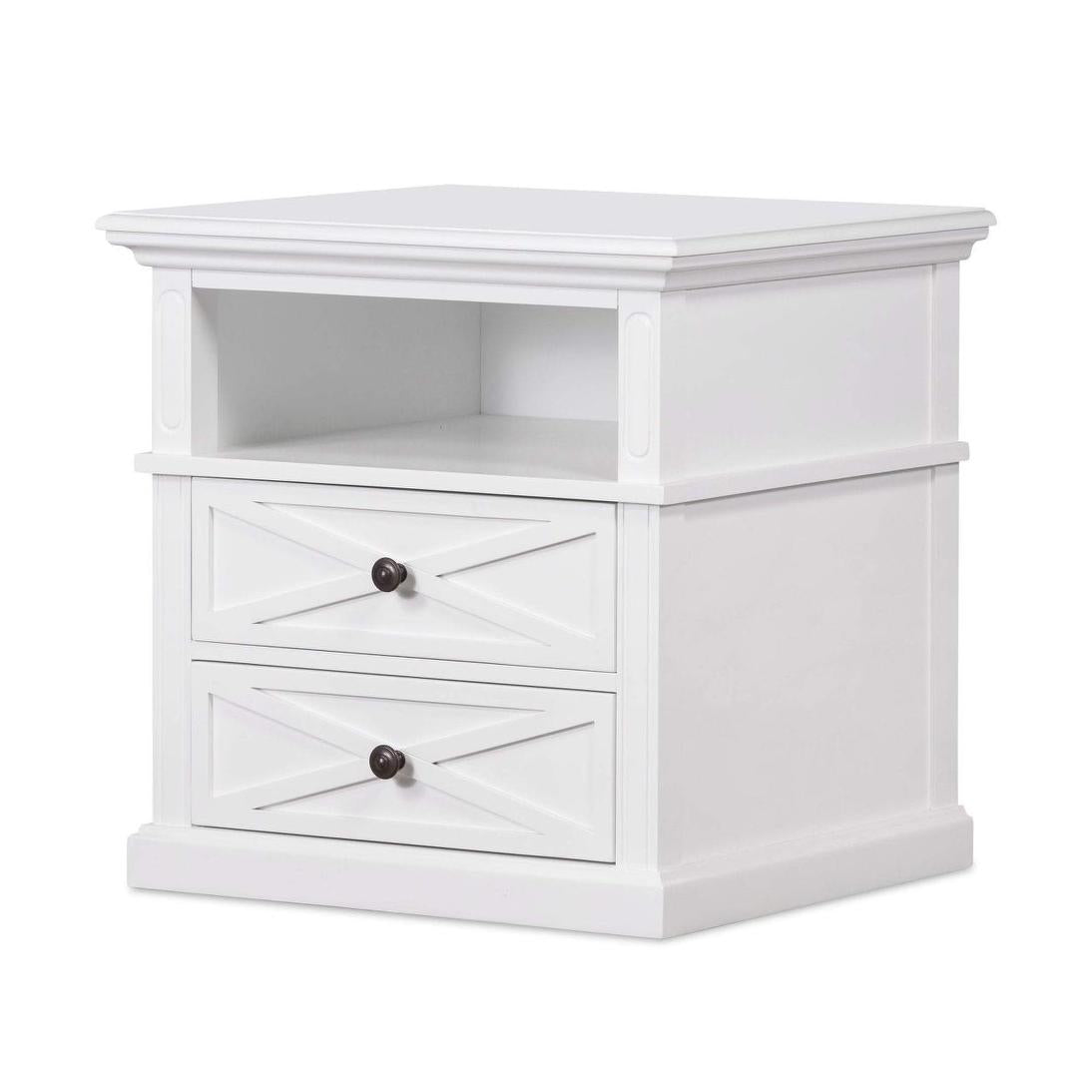 Sorrento Medium 2 Drawer Bedside Table White