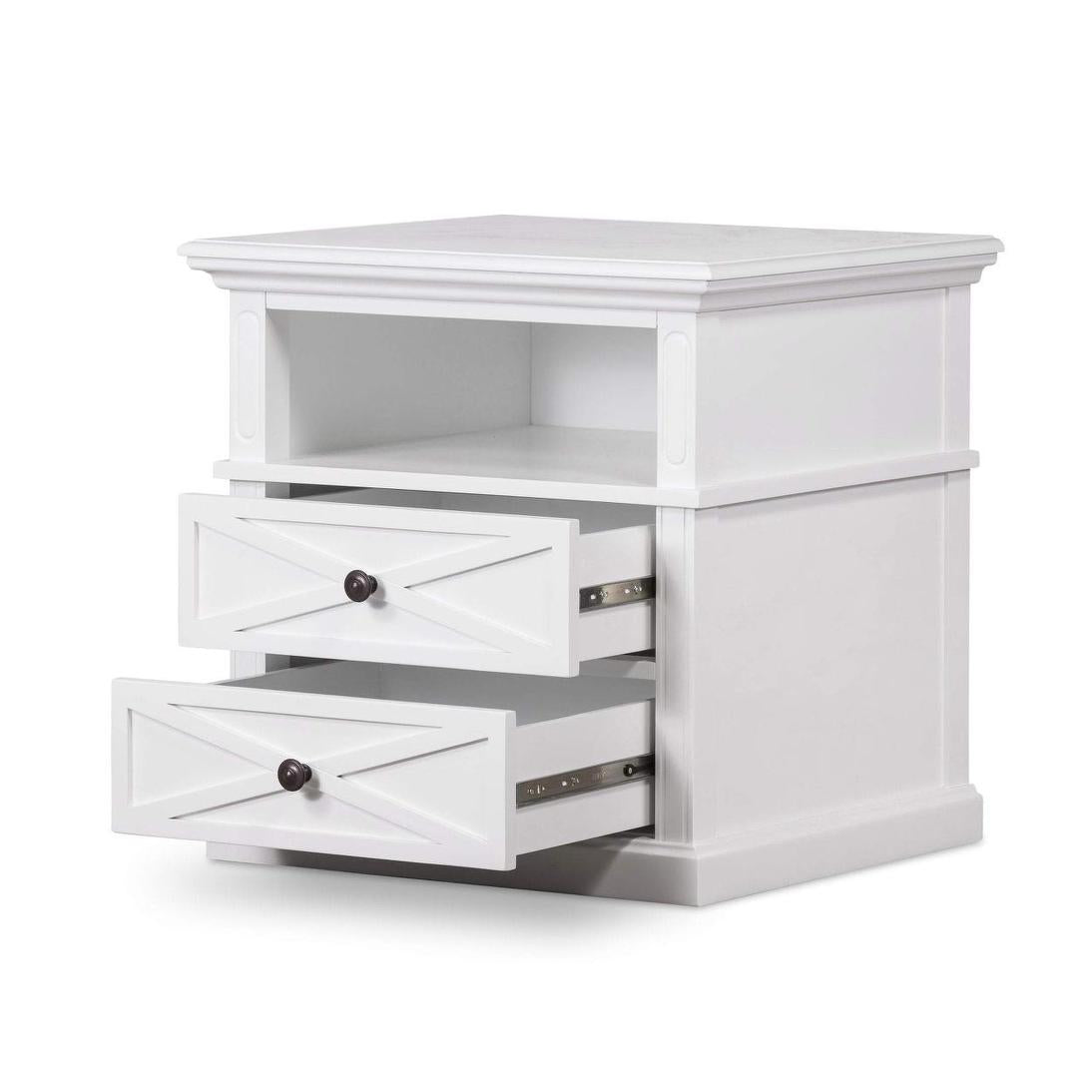 Sorrento Medium 2 Drawer Bedside Table White