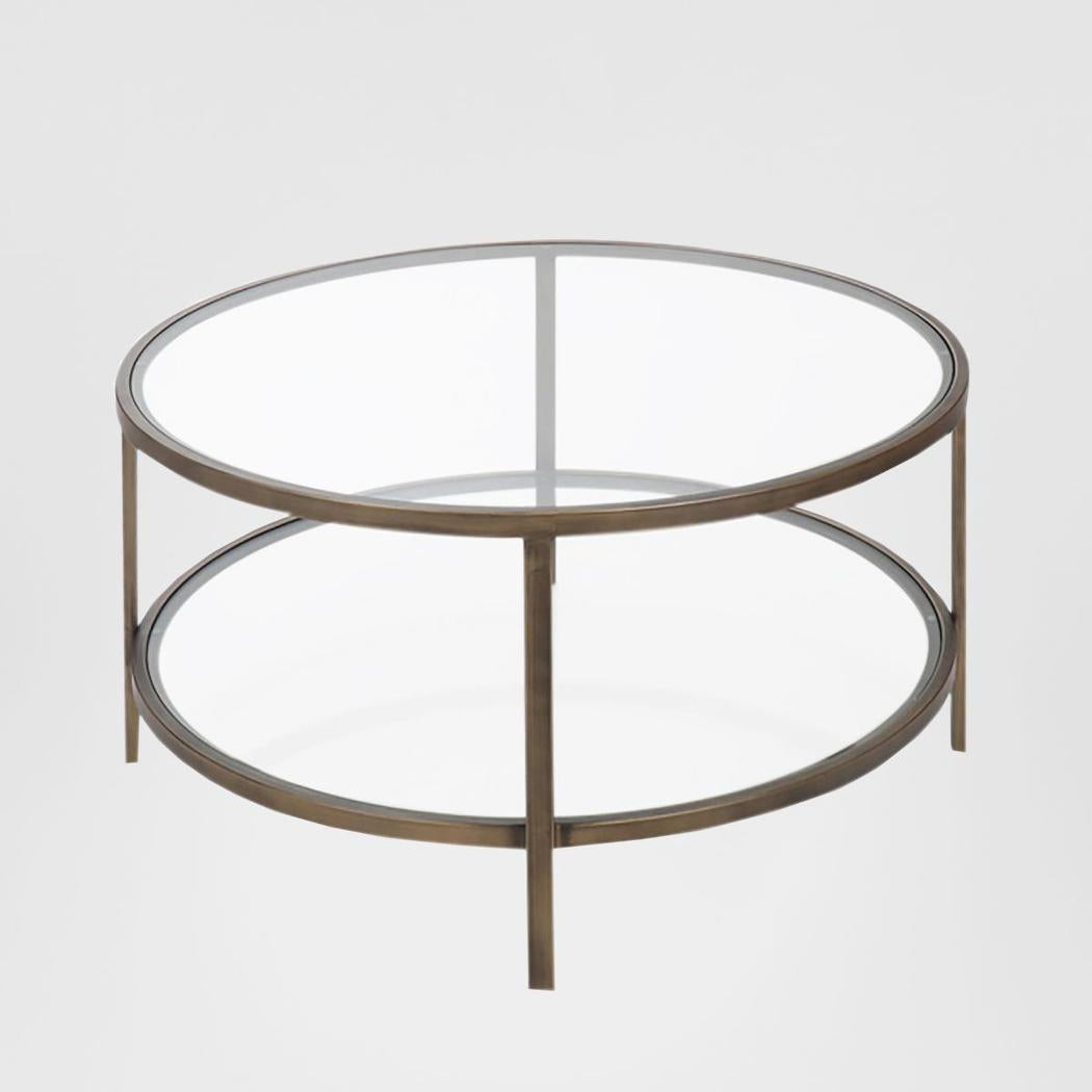 Palladium Brass Iron & Glass Coffee Table