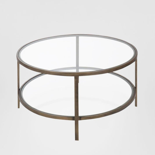 Palladium Brass Iron & Glass Coffee Table | Luxury home decor and furniture by Home Decor & Co