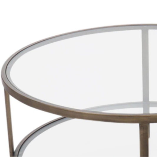 Palladium Brass Iron & Glass Coffee Table | Luxury home decor and furniture by Home Decor & Co