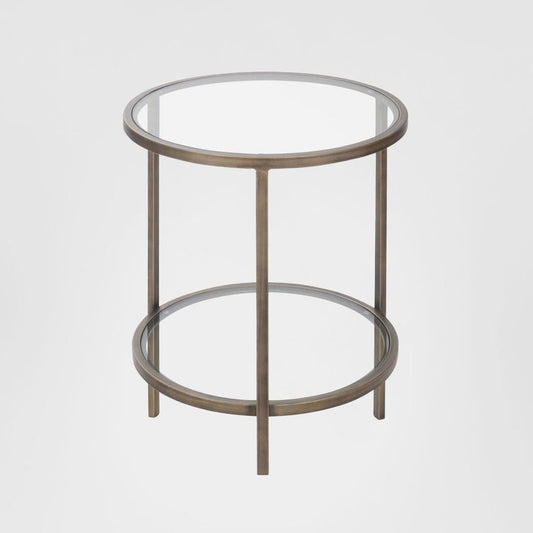 Palladium Brass Iron & Glass Side Table | Luxury home decor and furniture by Home Decor & Co
