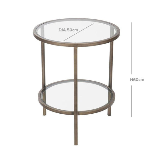 Palladium Brass Iron & Glass Side Table | Luxury home decor and furniture by Home Decor & Co