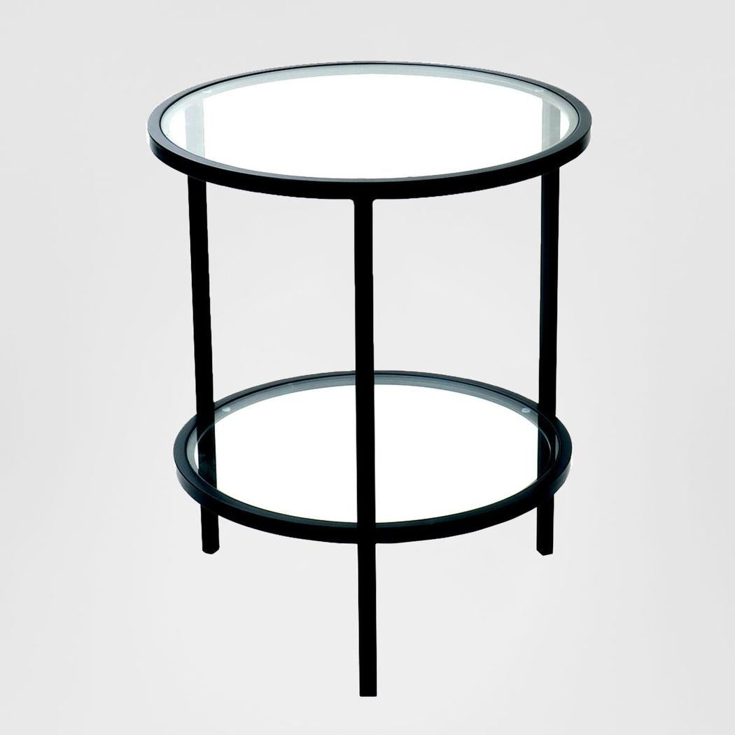 Palladium Black Iron & Glass Side Table