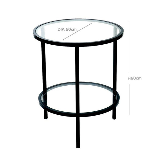 Palladium Black Iron & Glass Side Table | Luxury home decor and furniture by Home Decor & Co