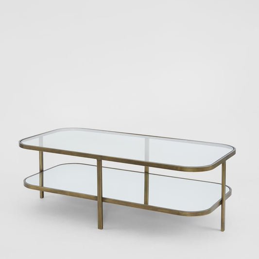 Lewis Brass Iron Glass & Mirror Coffee Table | Luxury home decor and furniture by Home Decor & Co