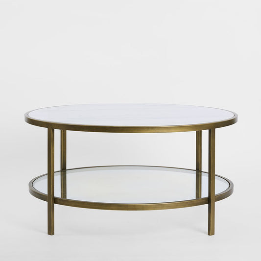 Palladium Brass Iron Marble & Glass Coffee Table | Luxury home decor and furniture by Home Decor & Co