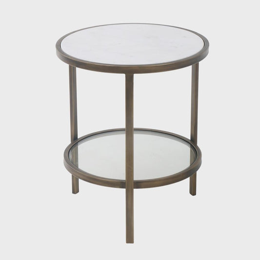 Palladium Brass Iron Marble & Glass Side Table | Luxury home decor and furniture by Home Decor & Co