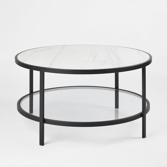 Palladium Black Iron Marble & Glass Coffee Table | Luxury home decor and furniture by Home Decor & Co