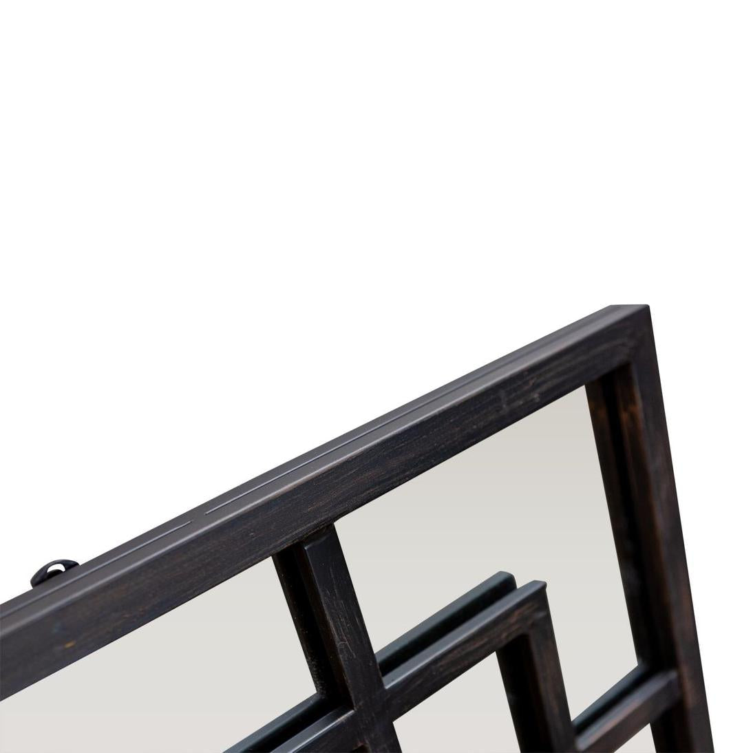 160cm Black Mirror With Corner Detail