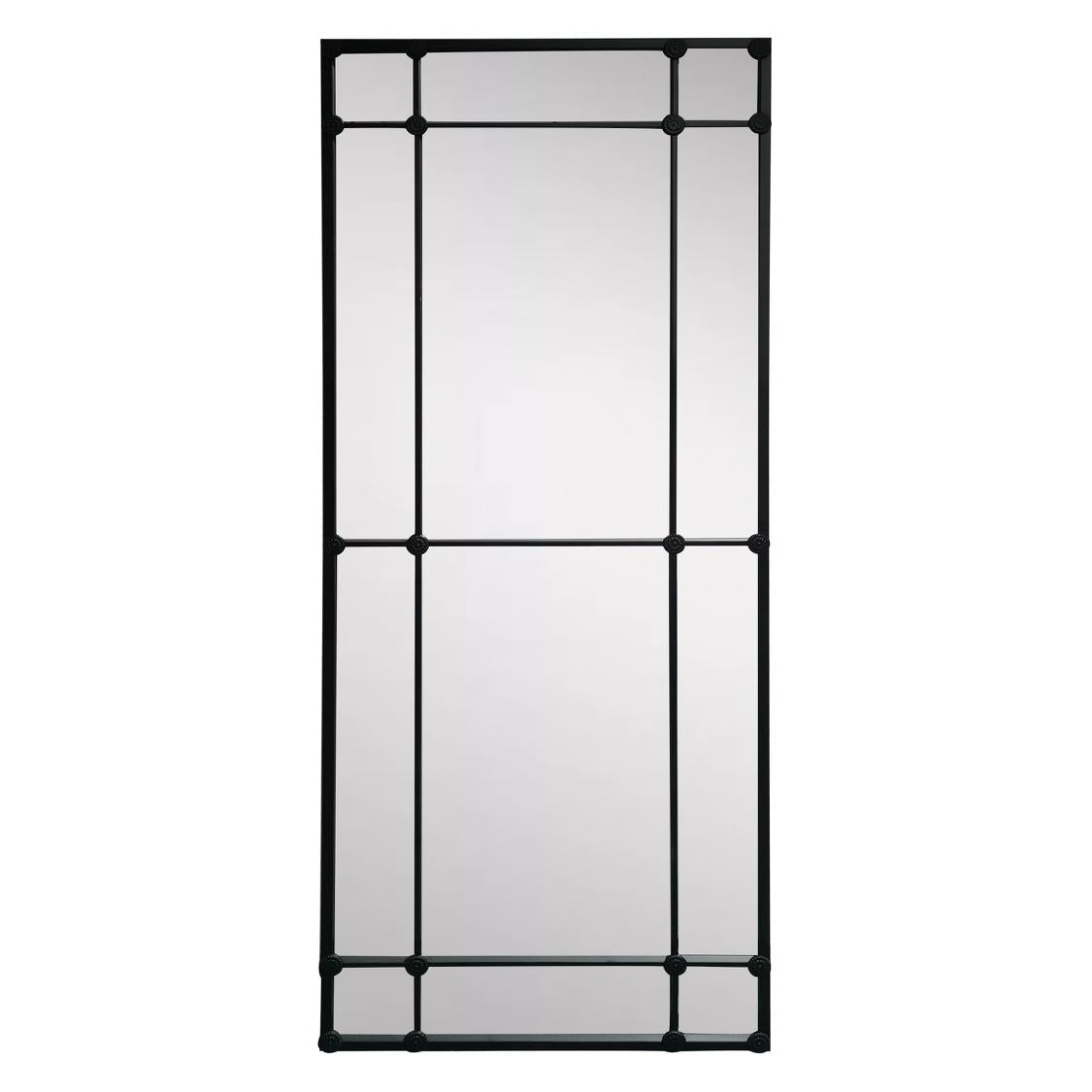 Morgan 12 Pane Rectangular Mirror Matt Black