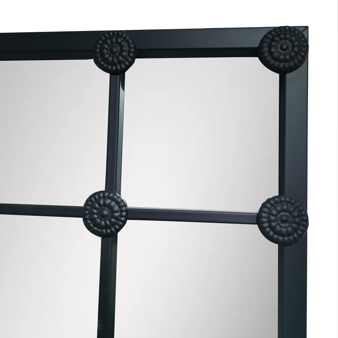 Morgan 12 Pane Rectangular Mirror Matt Black