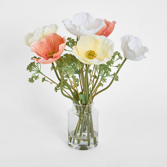 Poppy Arrangement in Vase 36cm | Luxury home decor and furniture by Home Decor & Co