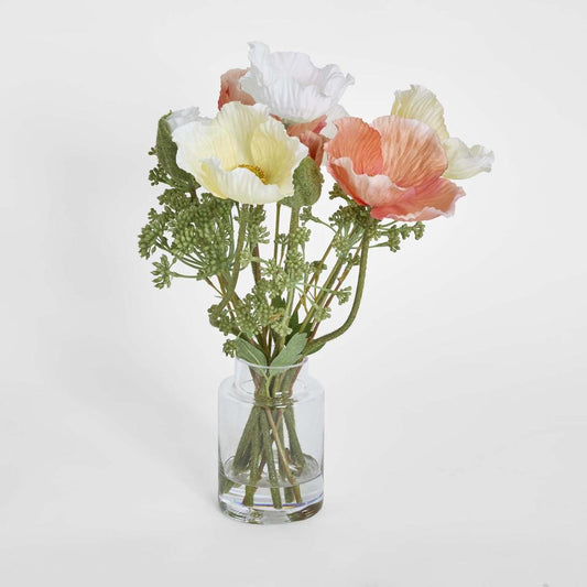 Poppy Arrangement in Vase 36cm | Luxury home decor and furniture by Home Decor & Co