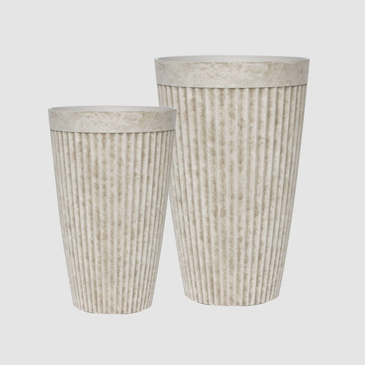 Elwood Set of 2 Tall Planters White