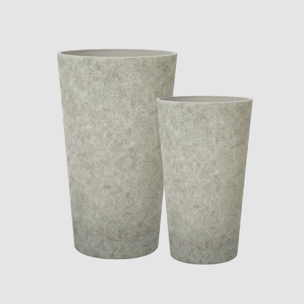 Ridge Set of 2 Tall Planters White