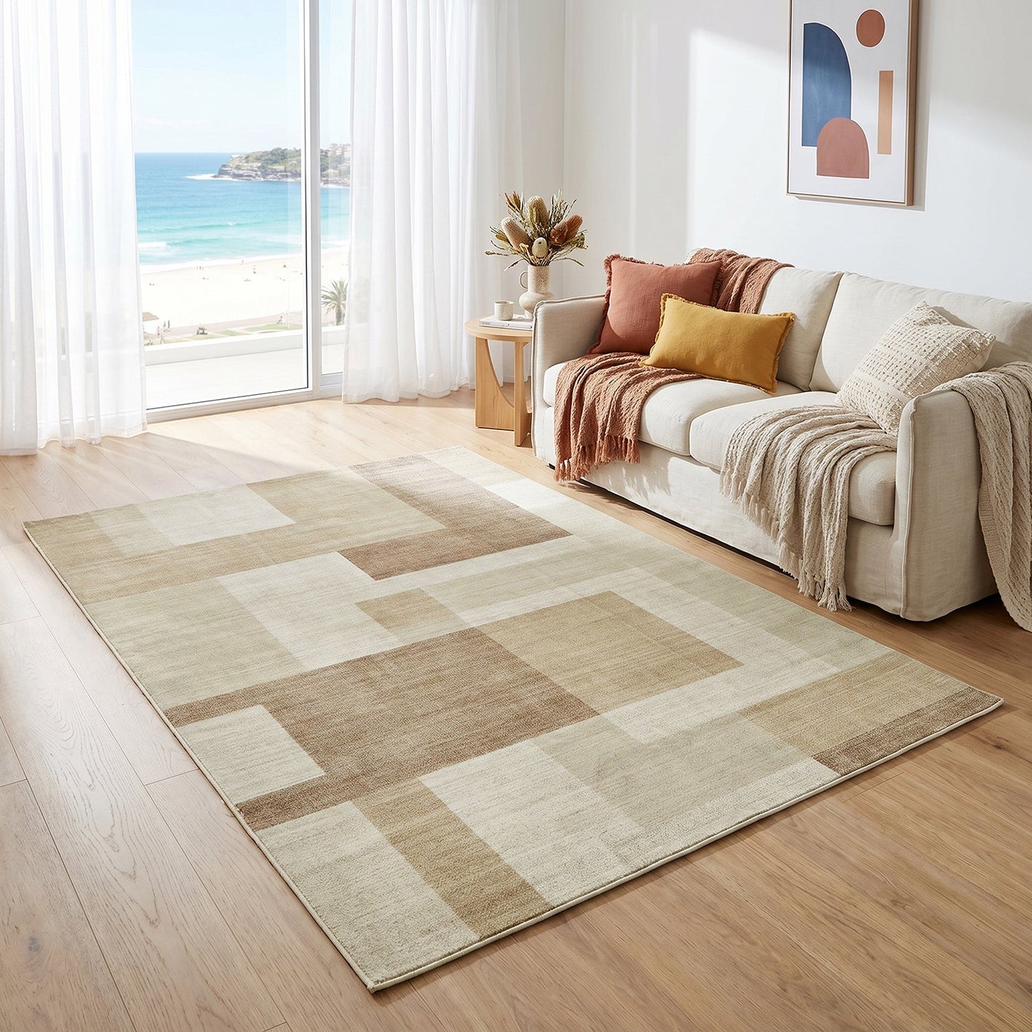 Revive Jaye Beige Washable Rug