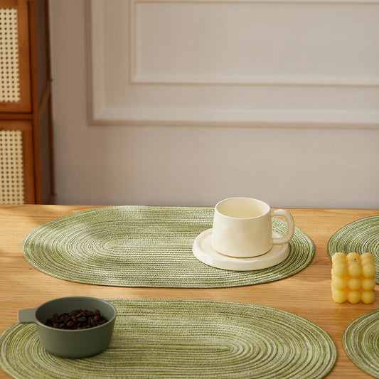 Set of 4 – Heat Resistant Washable Dining Table Mats, Non-Slip Mixed Colour Design