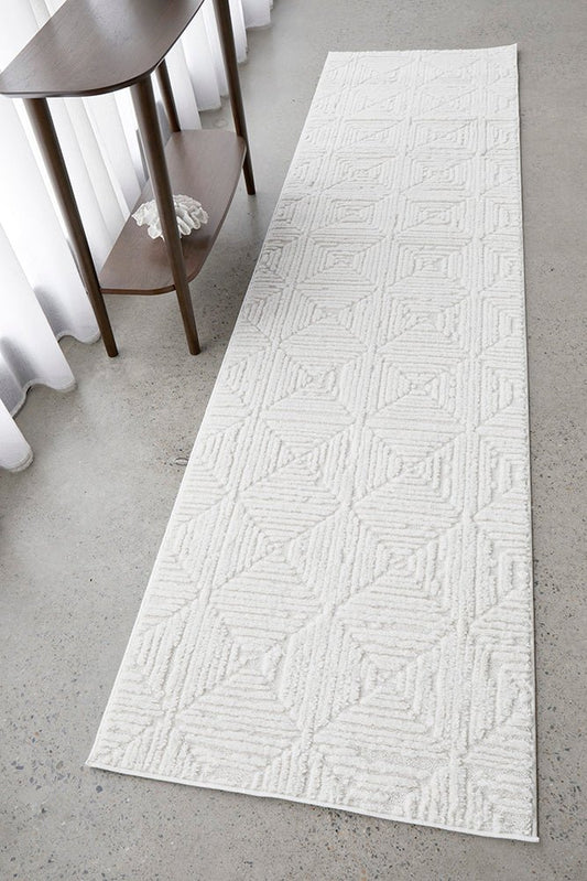 Serenade Shilo White Runner Rug, view 2