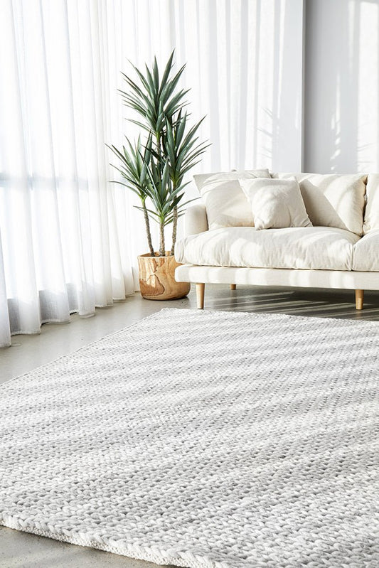 Studio Helena Woven Wool Rug Grey White | Luxury home decor and furniture by Home Decor & Co