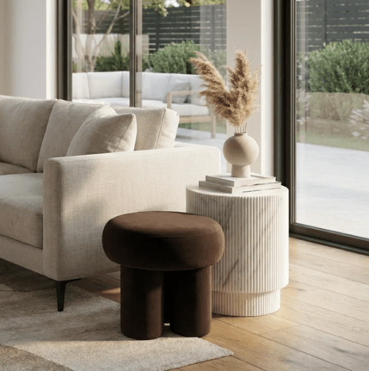 Bentley Velvet Ottoman – Espresso | Luxury home decor and furniture by Home Decor & Co