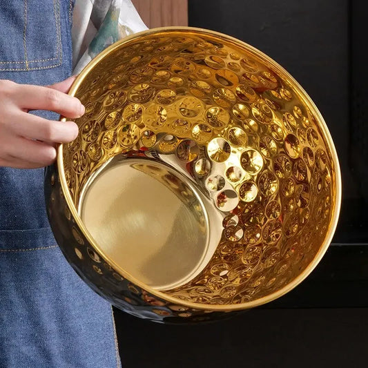 Gold Hammered Stainless Steel Bowl – Decorative & Multi-Purpose