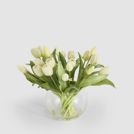 Real Touch Tulip in Water Vase White | Luxury home decor and furniture by Home Decor & Co