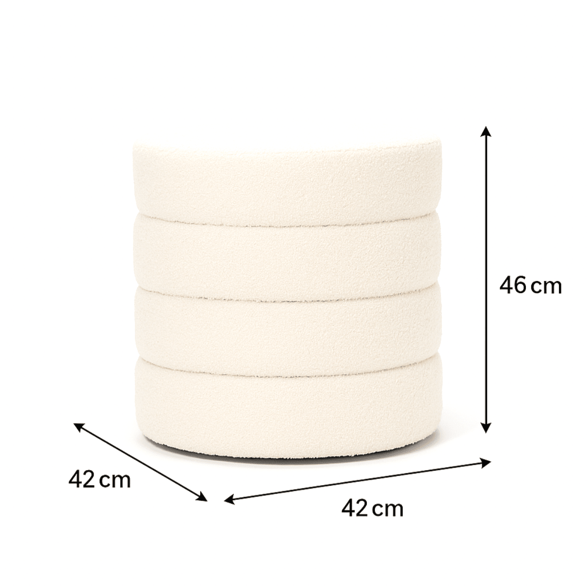 Cleo White Boucle Ottoman | Luxury home decor and furniture by Home Decor & Co
