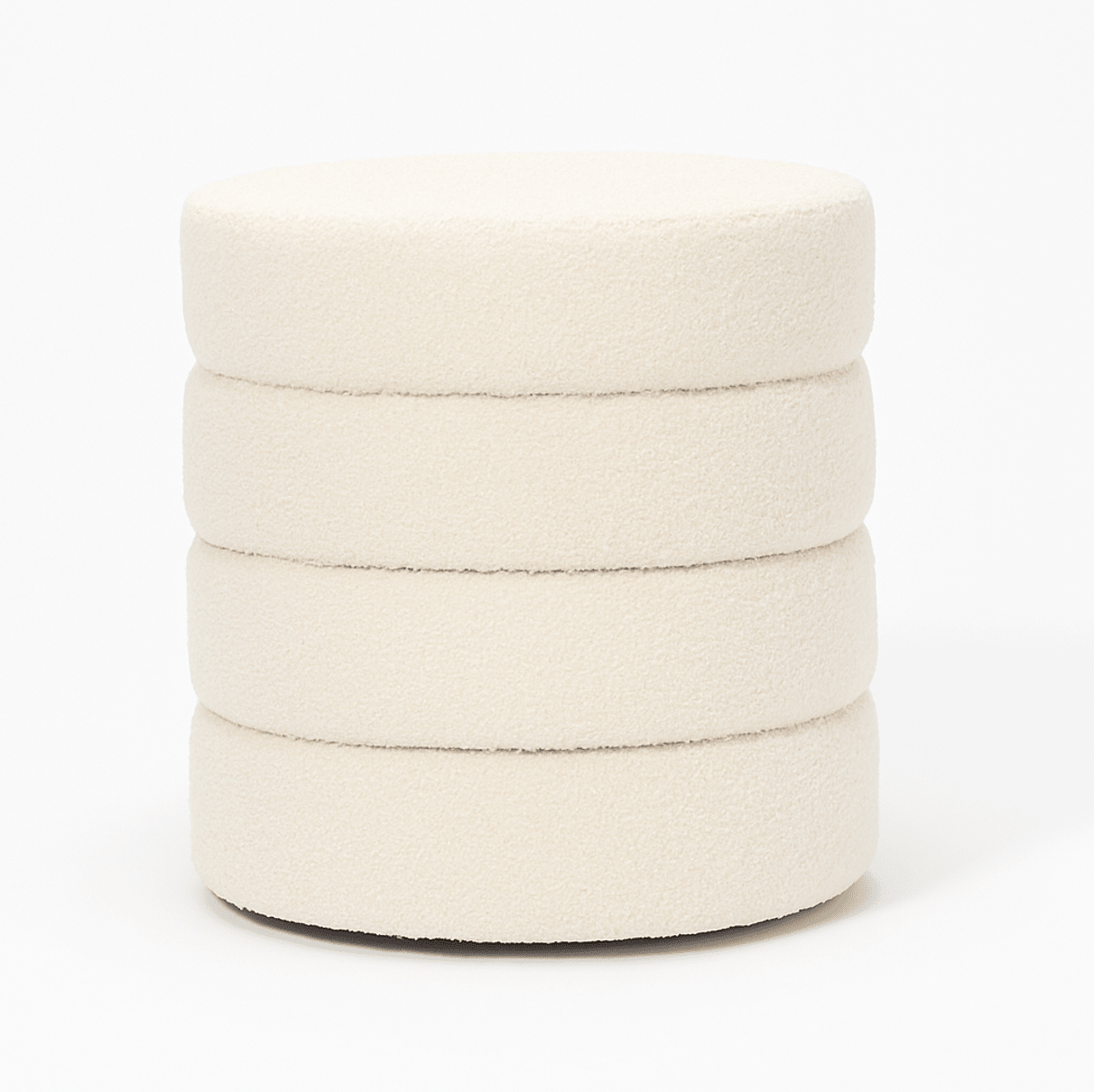 Cleo White Boucle Ottoman | Luxury home decor and furniture by Home Decor & Co
