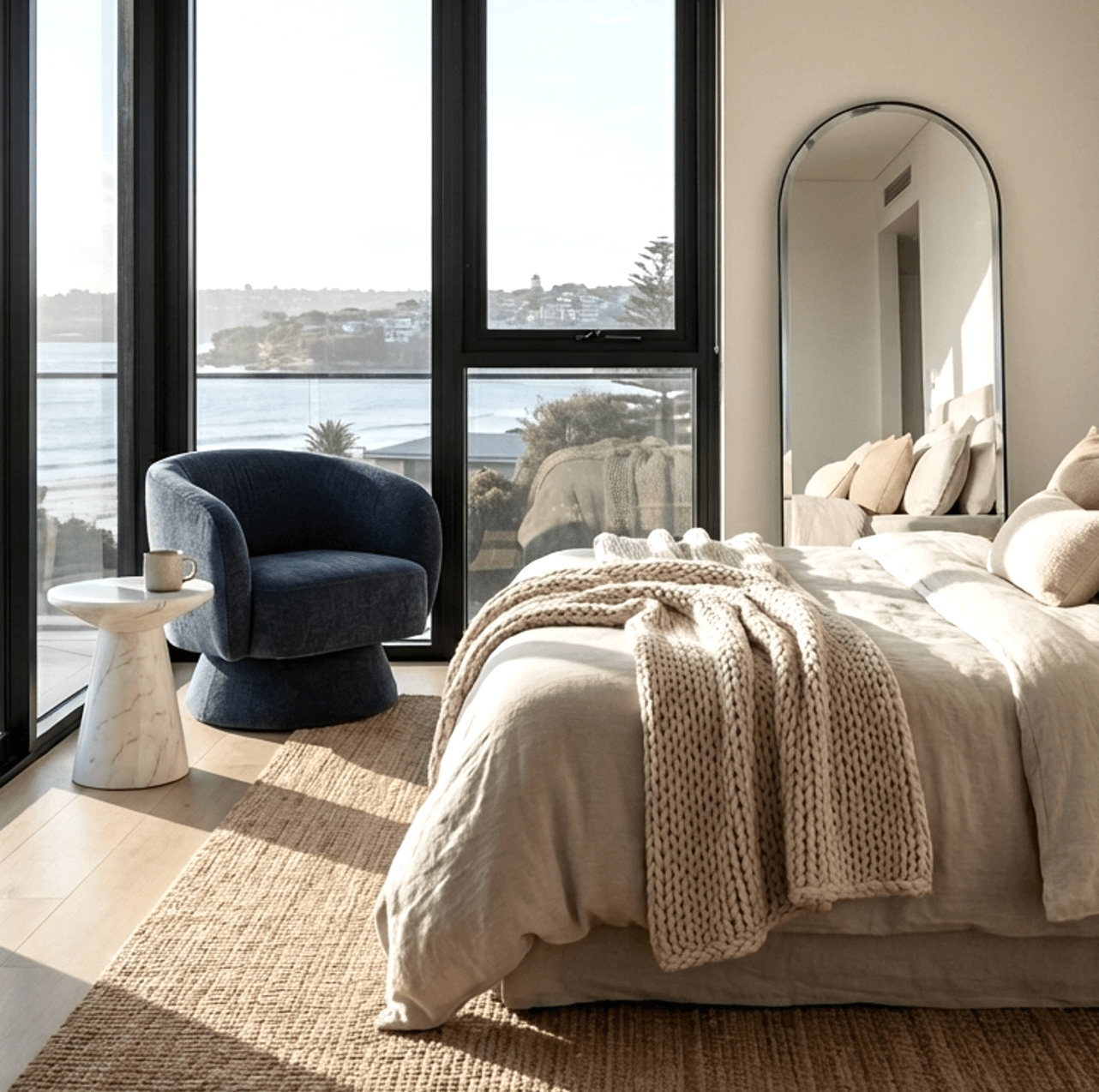 Celine Swivel Armchair – Chenille Denim Blue | Luxury home decor and furniture by Home Decor & Co