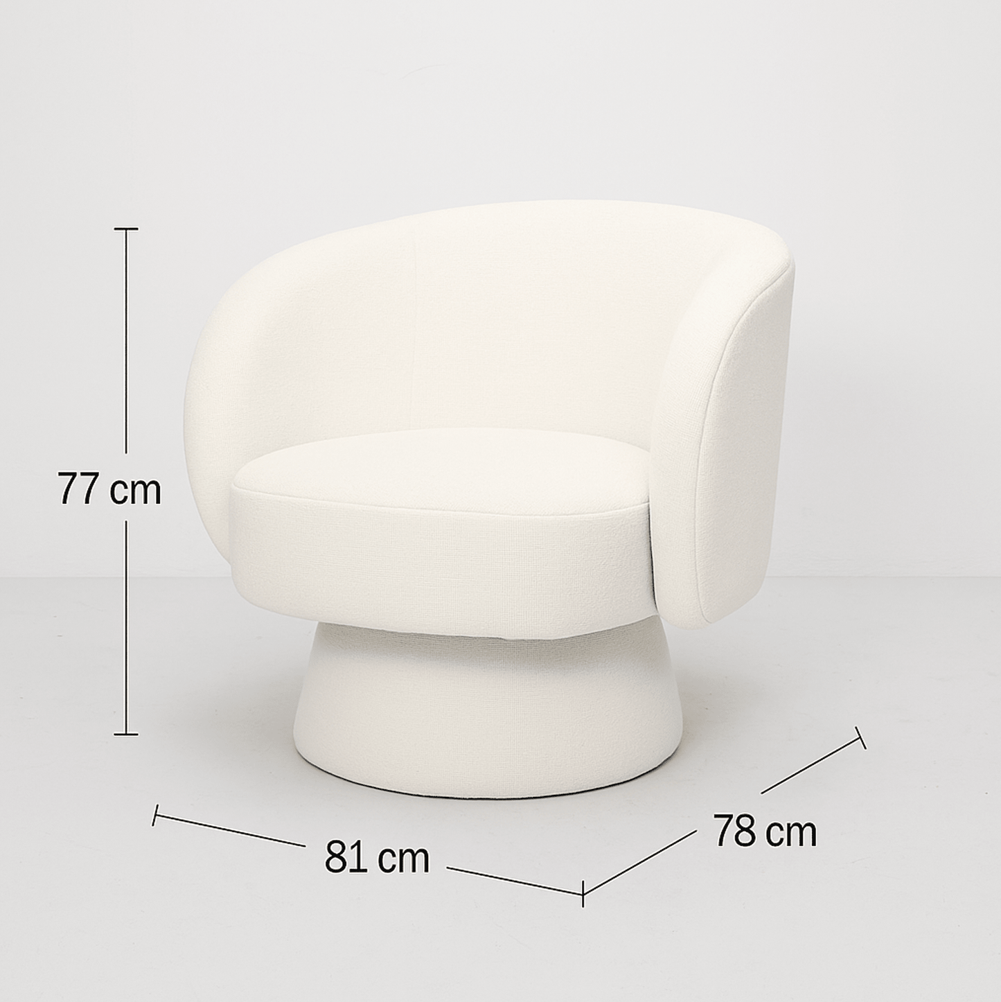 Celine Swivel Armchair – Chenille Pearl White | Luxury home decor and furniture by Home Decor & Co
