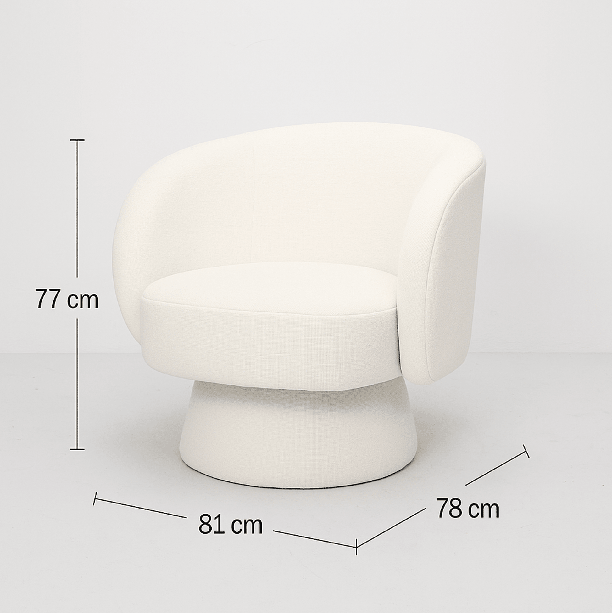 Celine Swivel Armchair – Chenille Pearl White | Luxury home decor and furniture by Home Decor & Co