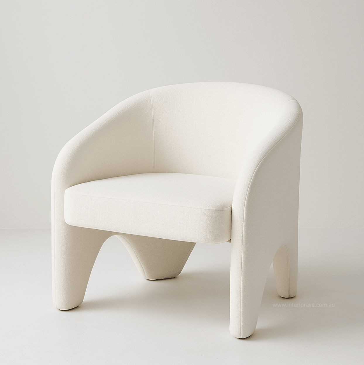 Nova Sculptural Accent Chair – White Chenille | Luxury home decor and furniture by Home Decor & Co