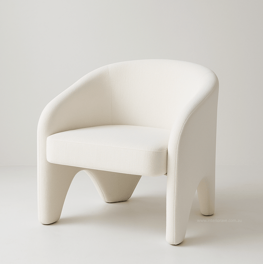 Nova Sculptural Accent Chair – White Chenille | Luxury home decor and furniture by Home Decor & Co