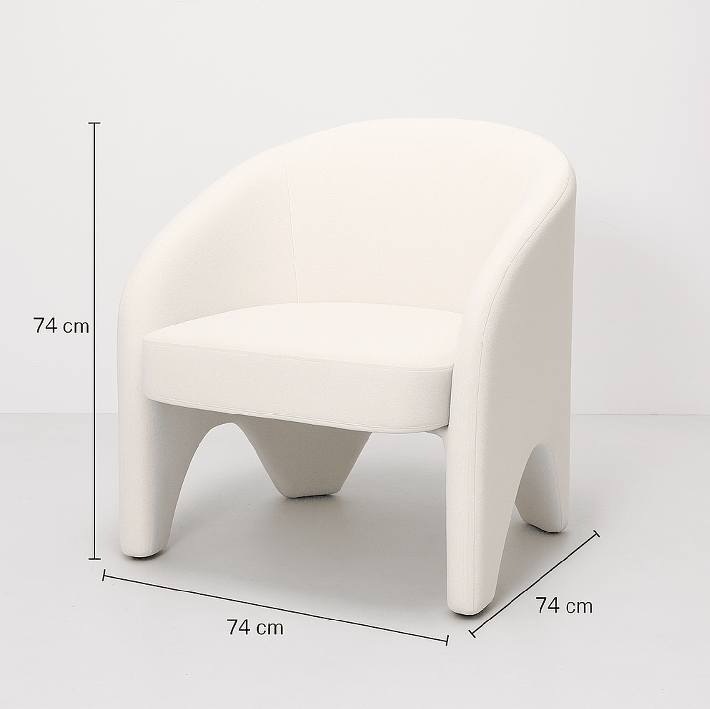 Nova Sculptural Accent Chair – White Chenille | Luxury home decor and furniture by Home Decor & Co