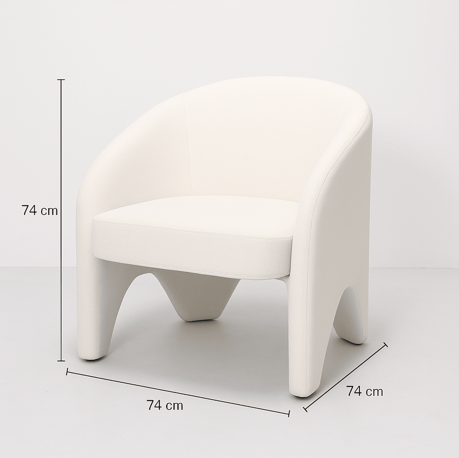 Nova Sculptural Accent Chair – White Chenille | Luxury home decor and furniture by Home Decor & Co