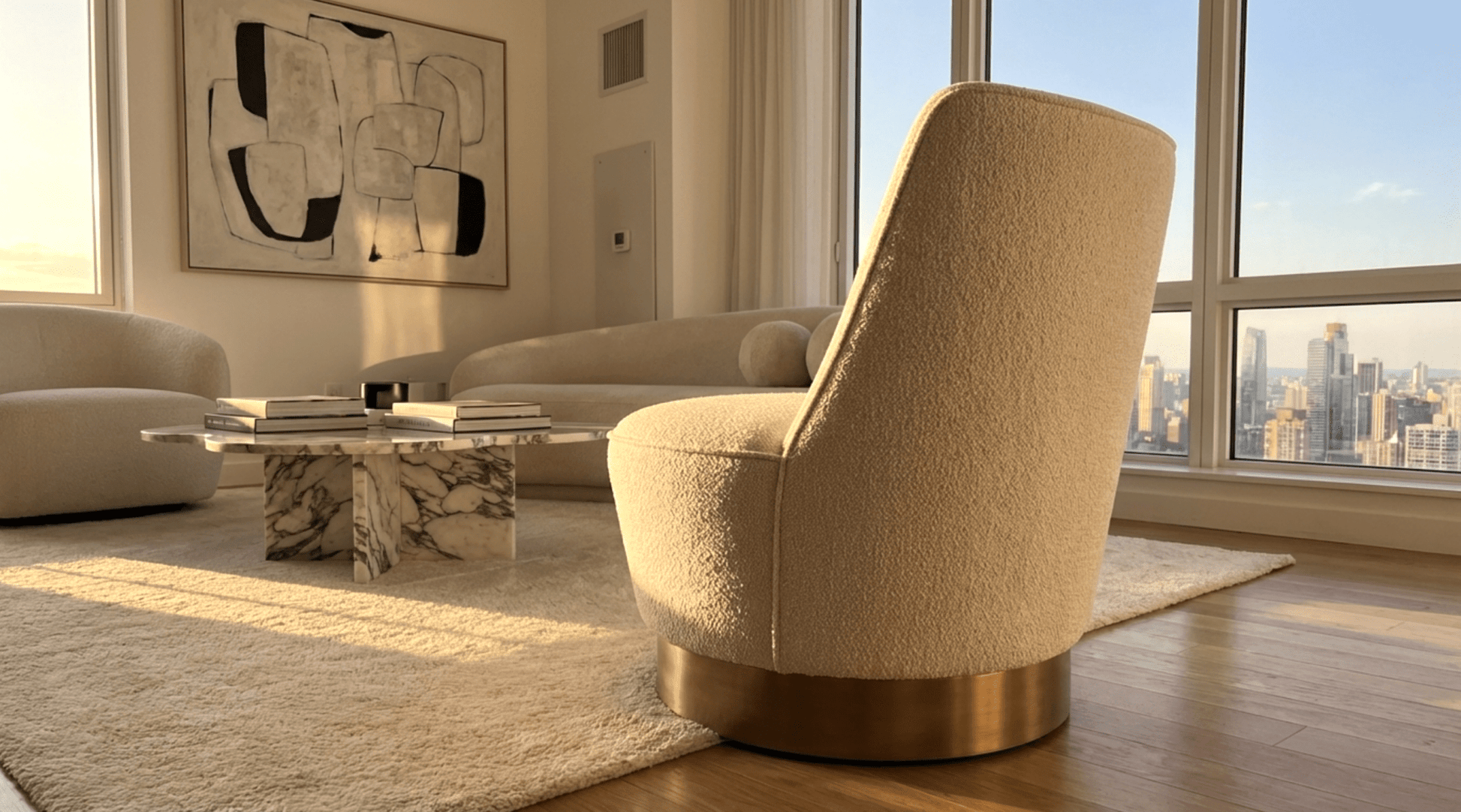 Chateau Swivel Accent Chair - Vanilla Oat | Luxury home decor and furniture by Home Decor & Co