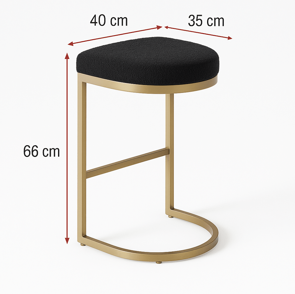 Royale Black Boucle Kitchen Bar Stool | Luxury home decor and furniture by Home Decor & Co