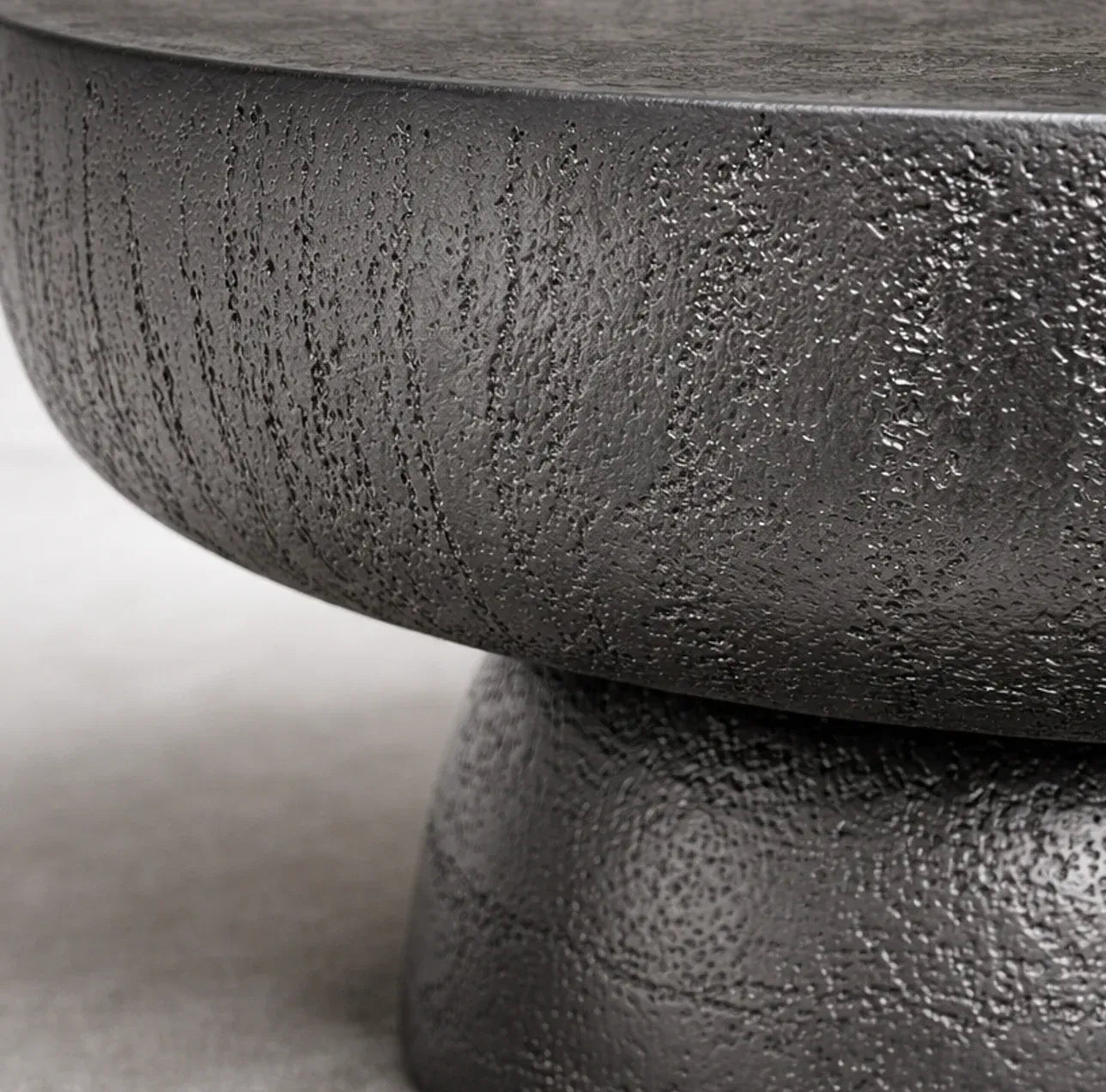 Korra Sculptural Black Stone Coffee Table | Luxury home decor and furniture by Home Decor & Co