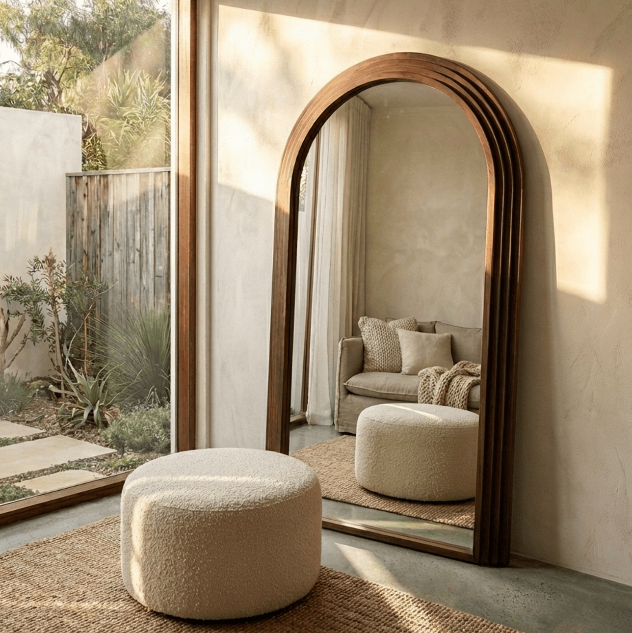 Sierra Arched Step Mirror – Signature Sculptural Walnut Statement Piece | Luxury home decor and furniture by Home Decor & Co