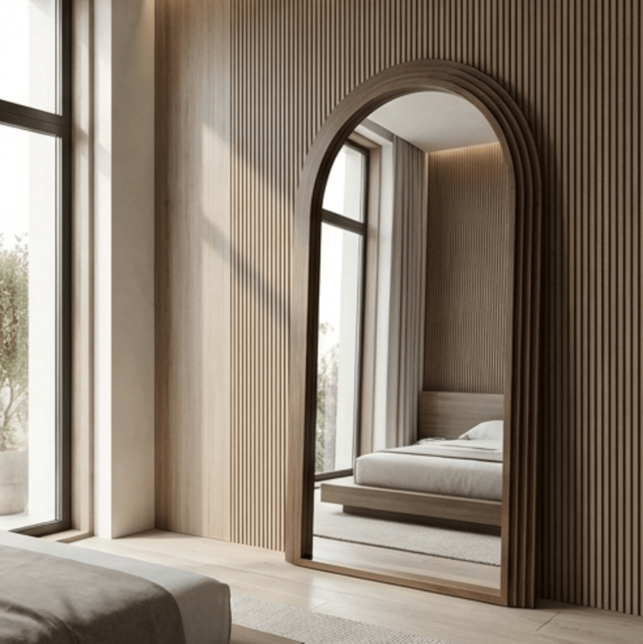 Sierra Arched Step Mirror – Signature Sculptural Walnut Statement Piece | Luxury home decor and furniture by Home Decor & Co