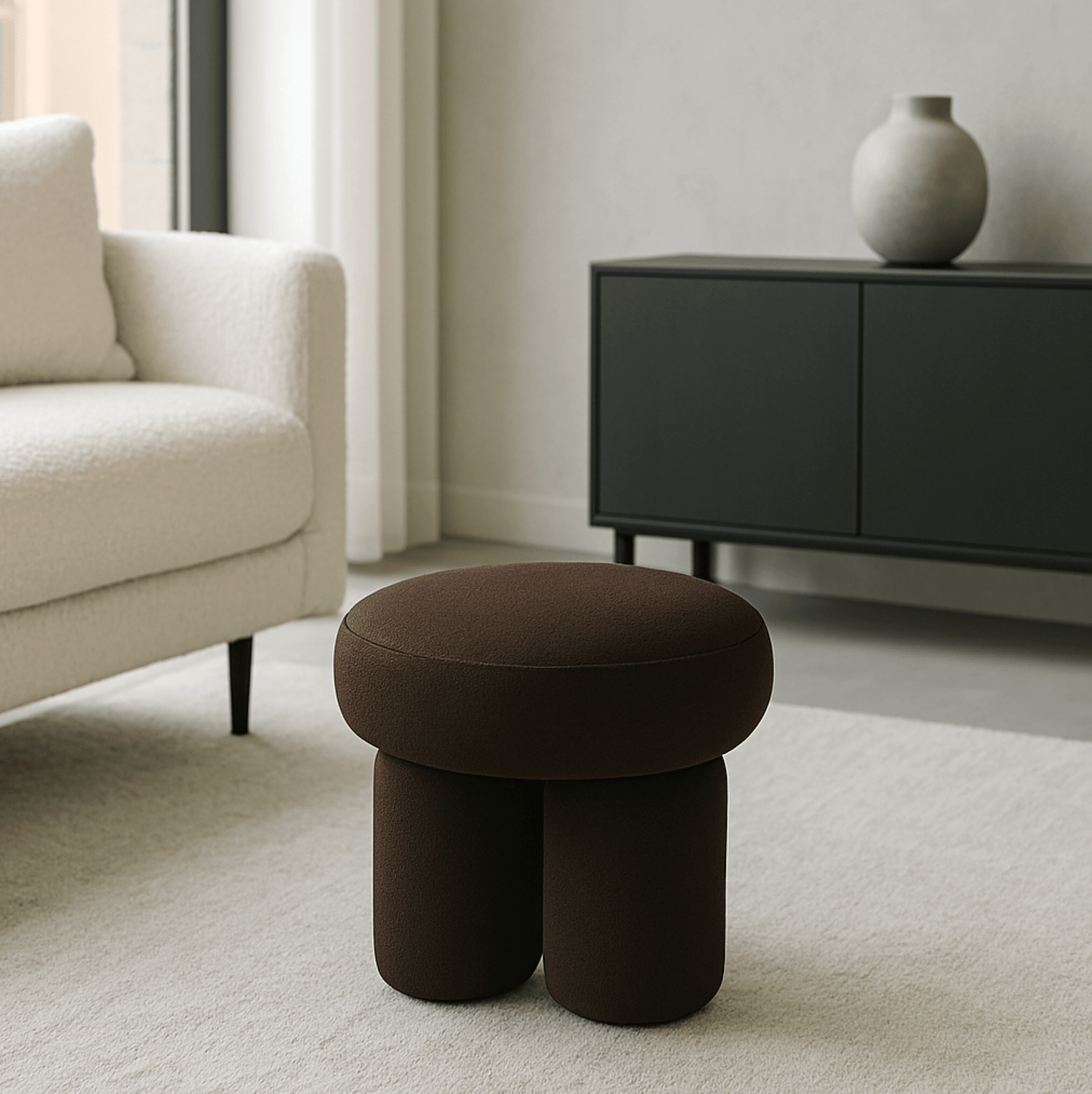 Bentley Velvet Ottoman – Espresso | Luxury home decor and furniture by Home Decor & Co