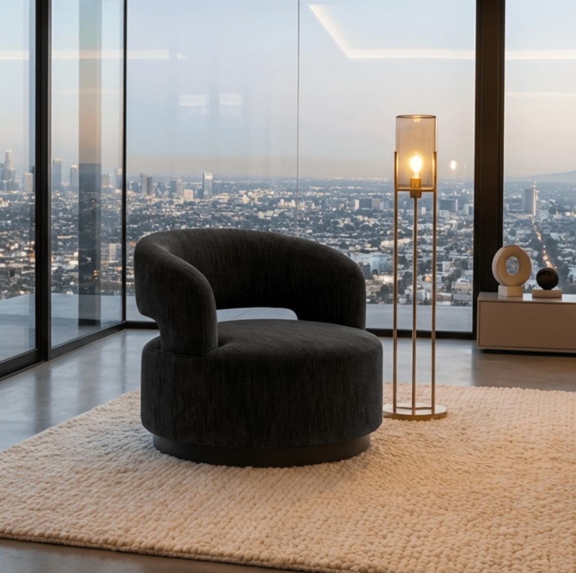 Coco Milan Swivel Accent Chair - Black | Luxury home decor and furniture by Home Decor & Co