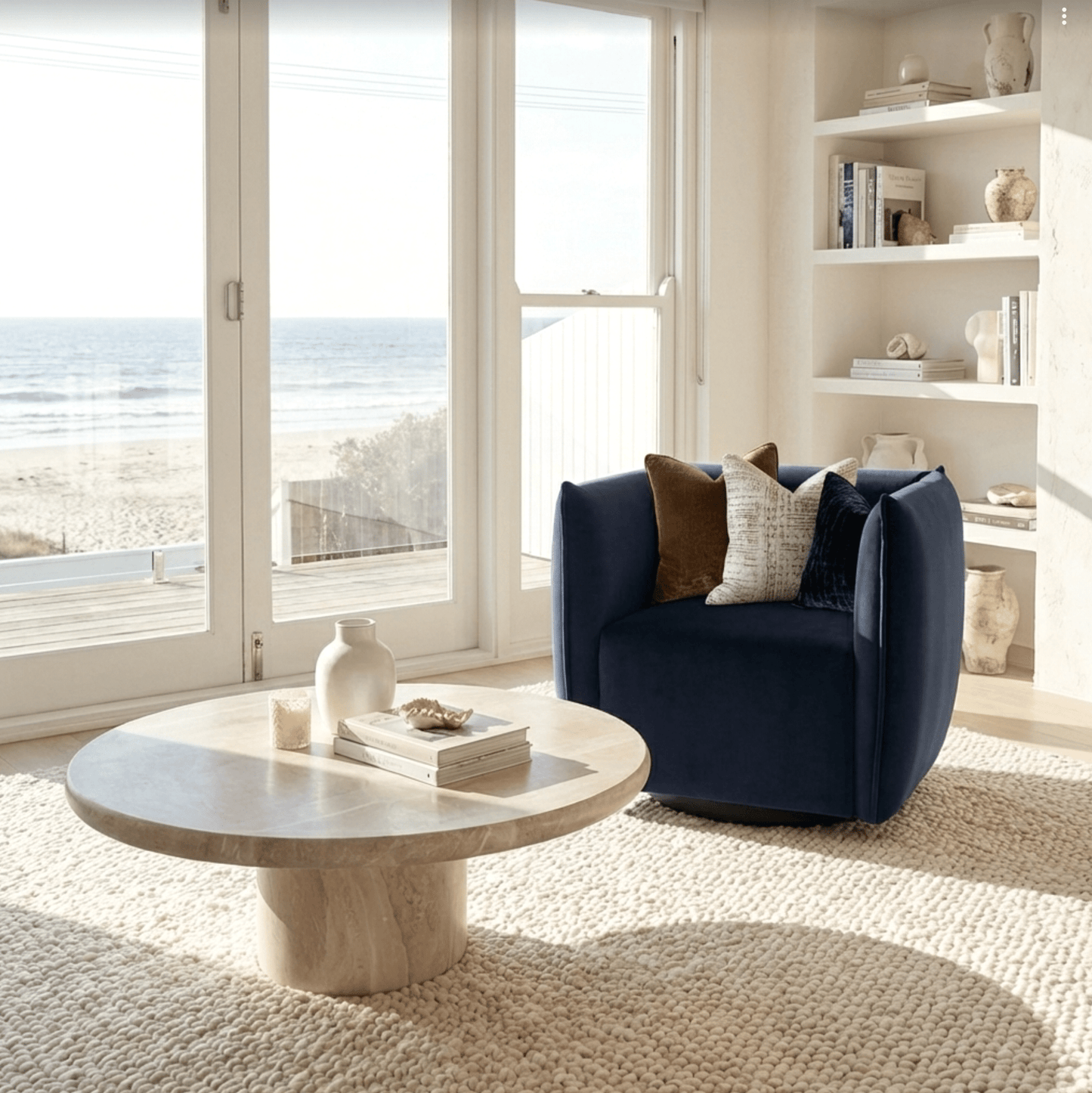 Havana Velvet Accent Chair - Indigo | Luxury home decor and furniture by Home Decor & Co