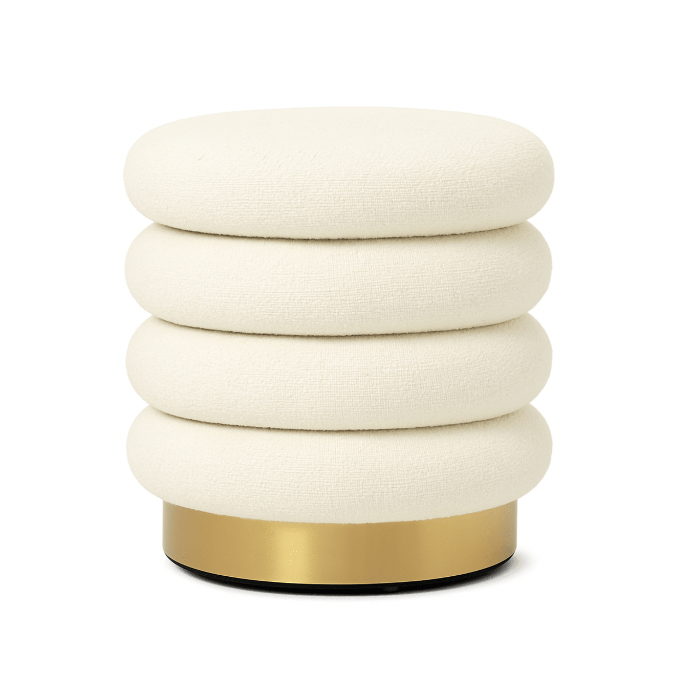 Roma Round Milan Ottoman / Footstool – Off White | Luxury home decor and furniture by Home Decor & Co